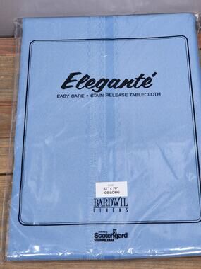 Vintage Bardwil Linens Elegante Scotchgard Tablecloth, Oblong 52" x 70" New USA